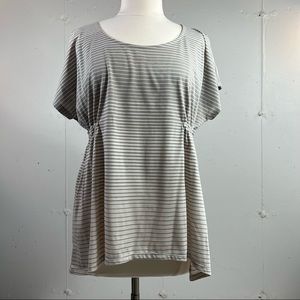 Boho Top Size L Tan & Gray strip